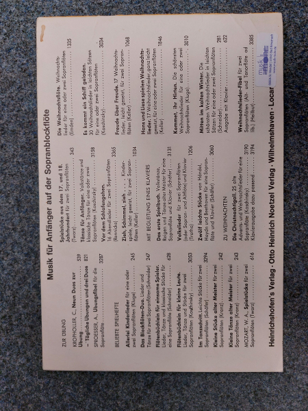 Flötenspielbuch Heft 1, beide Griffweisen, Sopranblockflöte